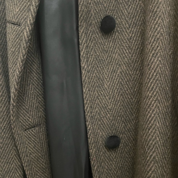Brown Herringbone Trench Coat - Picture 2 of 3